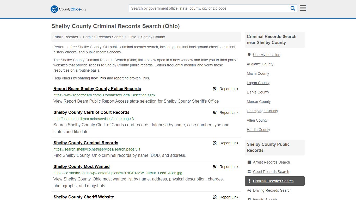 Shelby County Criminal Records Search (Ohio) - countyoffice.org